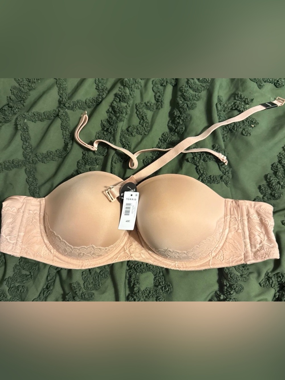 torrid Strapless Lace-Trim Molded Bra 40C NWT